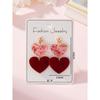 1 Pair Acrylic Romantic Valentine's Day Colorful Sequin Red Heart Design Earrings Perfect Gift For Ladies