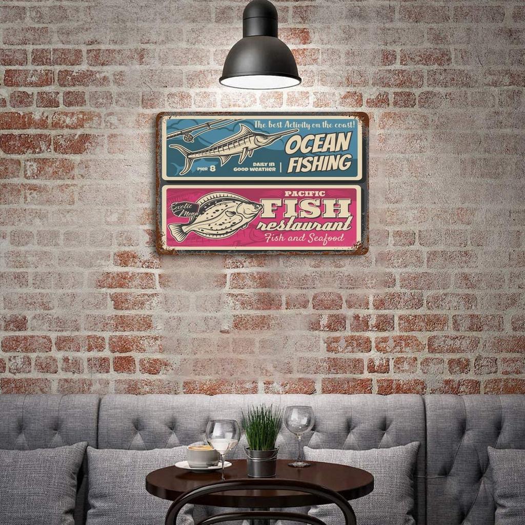 1-Pack retro loft metal wall sign, 20×30cm and 30×40cm, antique rust-effect decor for study, bedroom or hallway