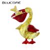 Handmade Arcylic Taking Umbrella Duck Brooches For Women Unisex Duck Animal Party Casual Brooch Safety Pin Kids Jewelry