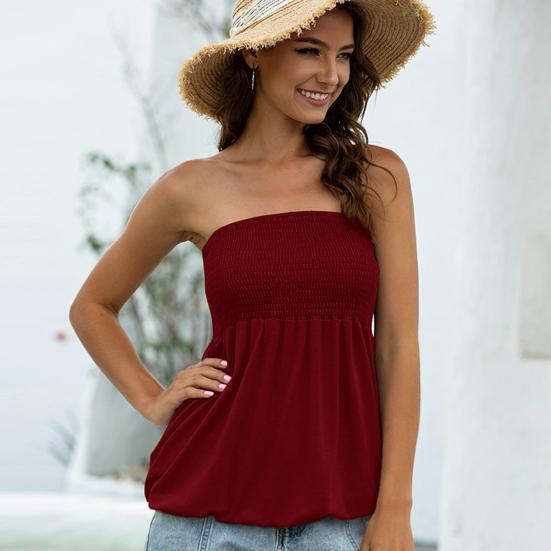 Топ-труба без бретелек с открытыми плечами, однотонные женские топы без рукавов с открытой спиной