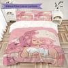 Rose Quartz Pattern Bedding uilt Set uilt Cover Pillowcase Home Decoration Birthday Gift (1 * duvet cover + 2 * pillowcase without core)