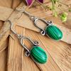 Malachite Gemstone 925 Sterling Silver Plated Party Wear Hook Earrings Jewelry NST-J2H17125