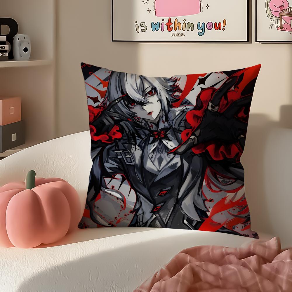 Игра Genshin Арлекино Наволочка Подушка Короткий Плюш Невидимая Молния Комната Диван Наволочка