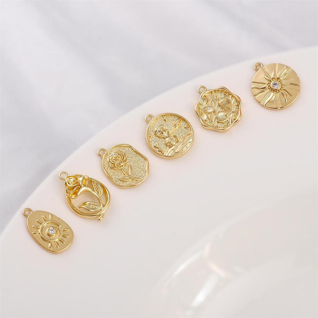 High Quality Copper Round Pendant Accessories For Jewelry Making Necklace Bracelet Earring