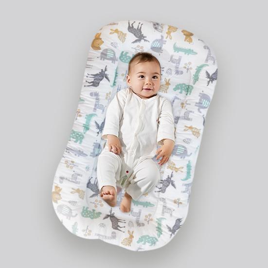 Детский шезлонг для новорожденных с отстегивающимся моющимся чехлом, дышащая подушка для отдыха младенца для времени на животике, для использования в кроватке, на диване