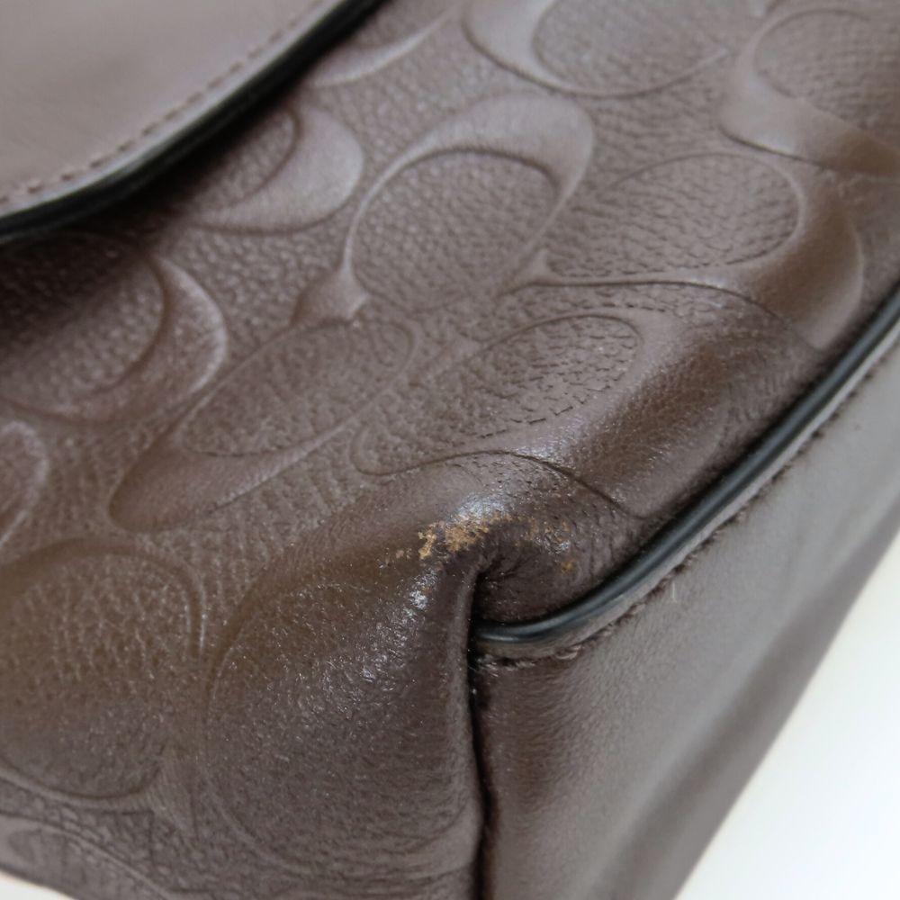 Used COACH Shoulder Bag F72220 Signature Leather Brown Embossing