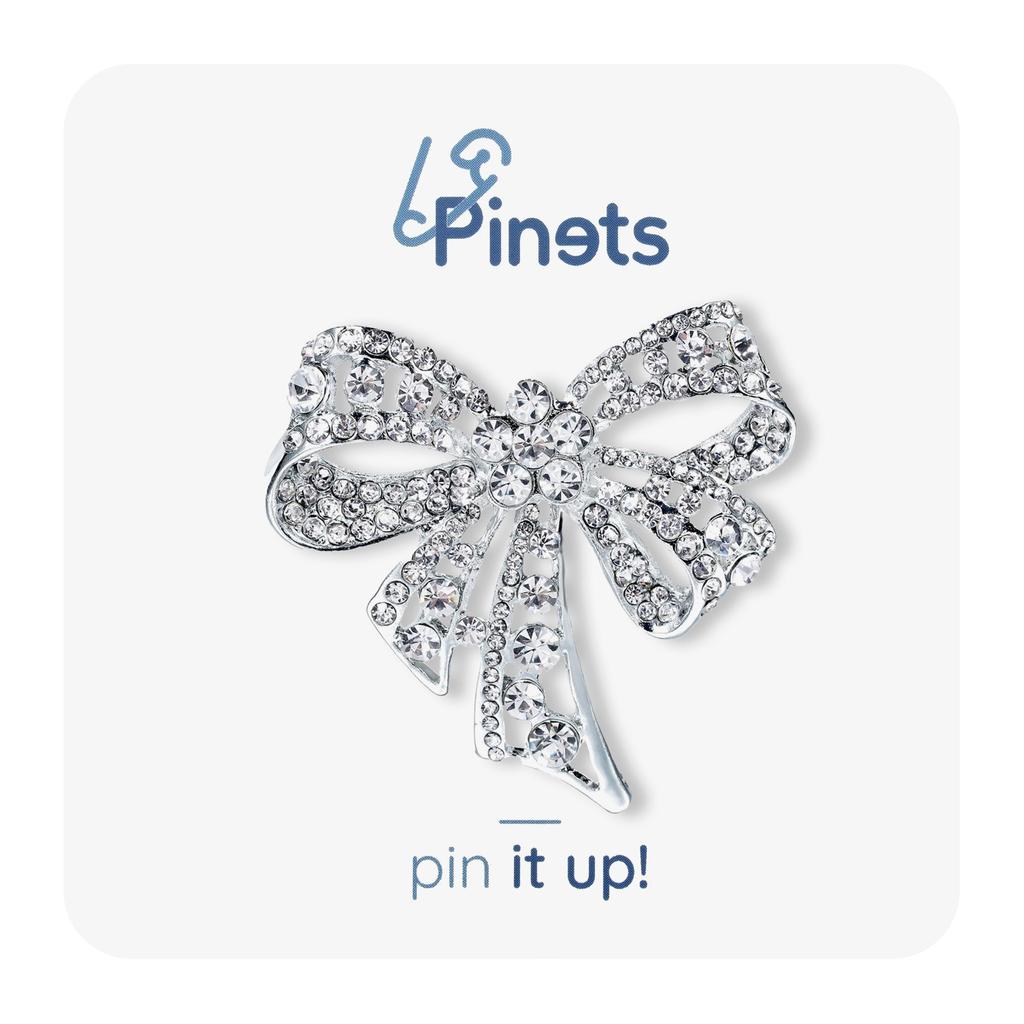 Pinets Brooch With Zircons Rhinestones Bow