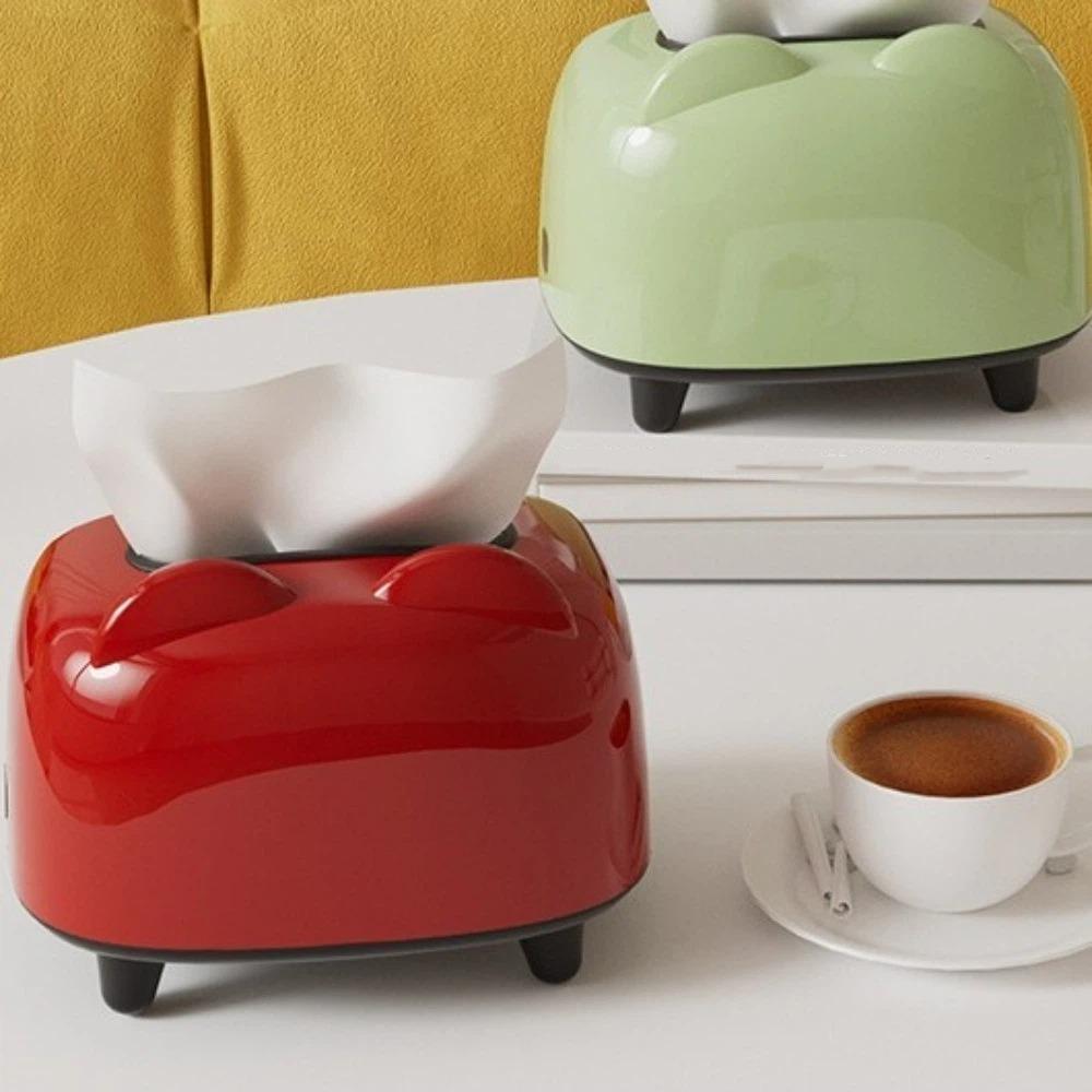 Cute Dopamine Desktop Tissue Box Plastic Multi-functional Tissue Storage Box Decorative Stable Phone Stand Holder Office