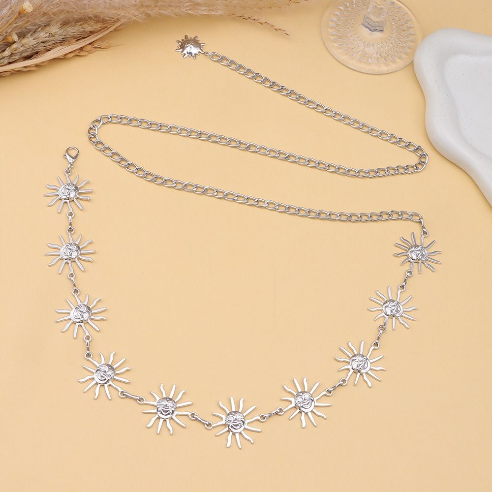 Винтажная панк поясная цепочка Ретро сплав Поясной ремень Подходящие ко всему Кушаки для платья Для женщин