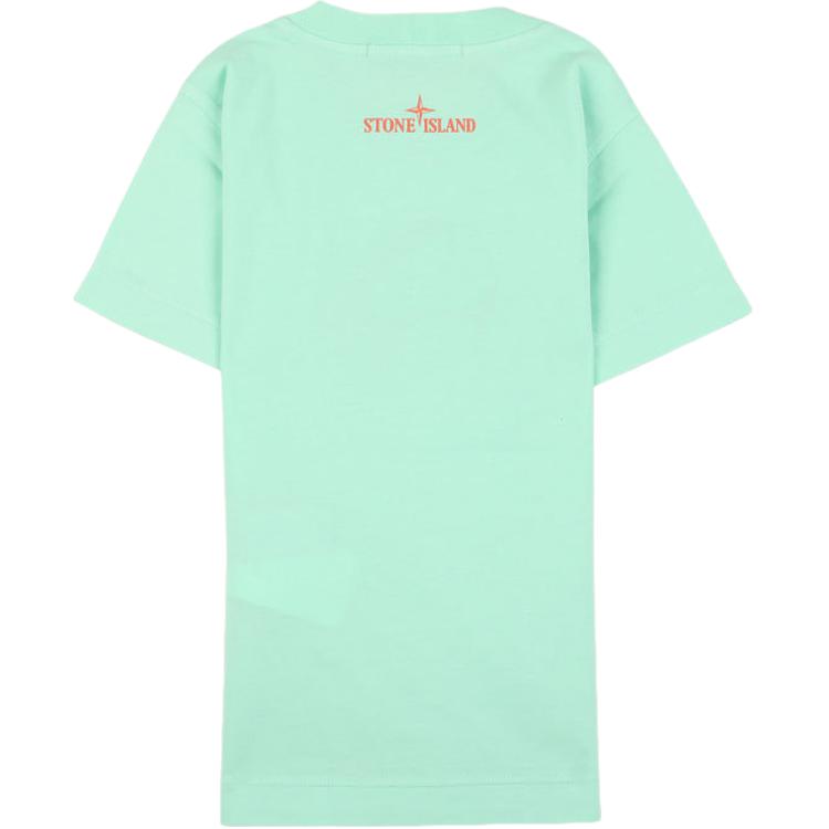 Stone Island Logo Round Neck Drop Shoulder Short Sleeve T-Shirt Kids Tops 781621070-V0044