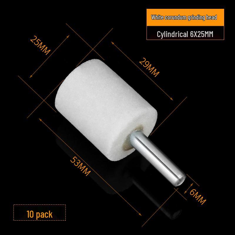 Cylindrical and Conical White Corundum Grinding and Polishing Head for Electric and Wind Power Grinders - Free Shipping