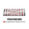 New Car PLAID Emblem Tailgate Sticker Grid Decals Badge Auto Aluminum Letter Decoration For Tesla Model 3 S X Y 2025 Accessories