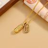 Copper Gold Plated Pendant Necklace With Pixiu Vajra Charm Rhinestone Accented Layered Choker Women