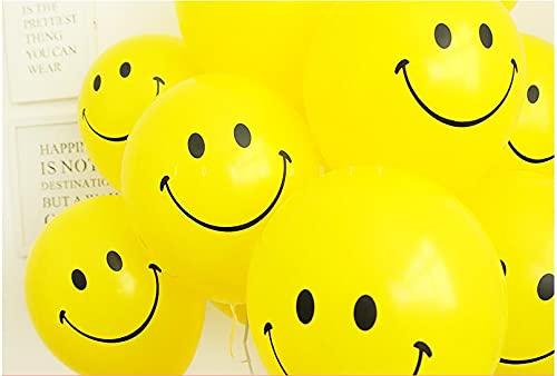 12 дюймов желтые шары с улыбкой украшения для дня рождения шары с принтом улыбки 25 штук