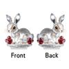 Clear Faux Crystal Bunny Figurine 2D Flat Acrylic Rabbit Table Sign for Home Office Garden Patio Desktop Decoration