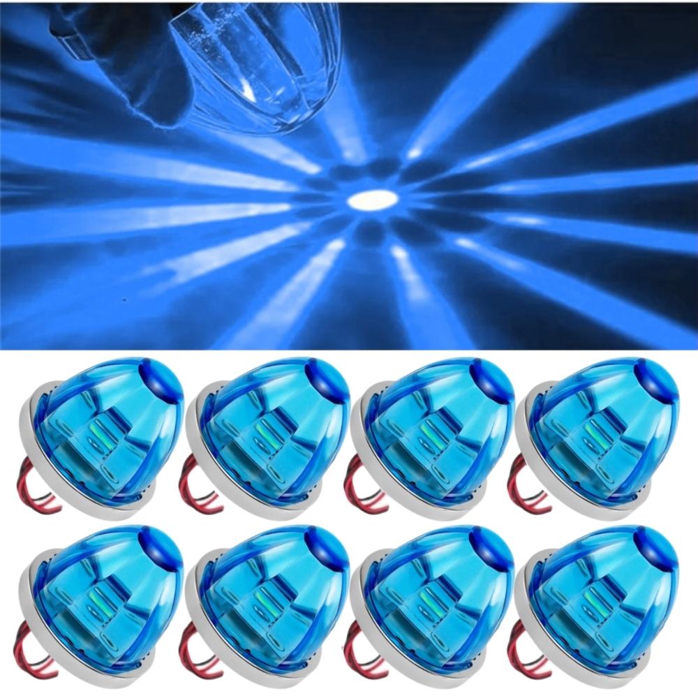 8PCS Watermelon Lights Strobe LED Side Marker Indicator Turn Signal Truck Trailer LED Star Lights For Truck 12V/24V