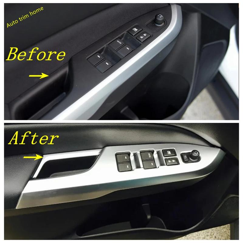 Inner Door Handle Bowl / Window Lift Control Switch Button Decoration Frame Cover Trim For Suzuki Vitara 2015 - 2025 Accessories