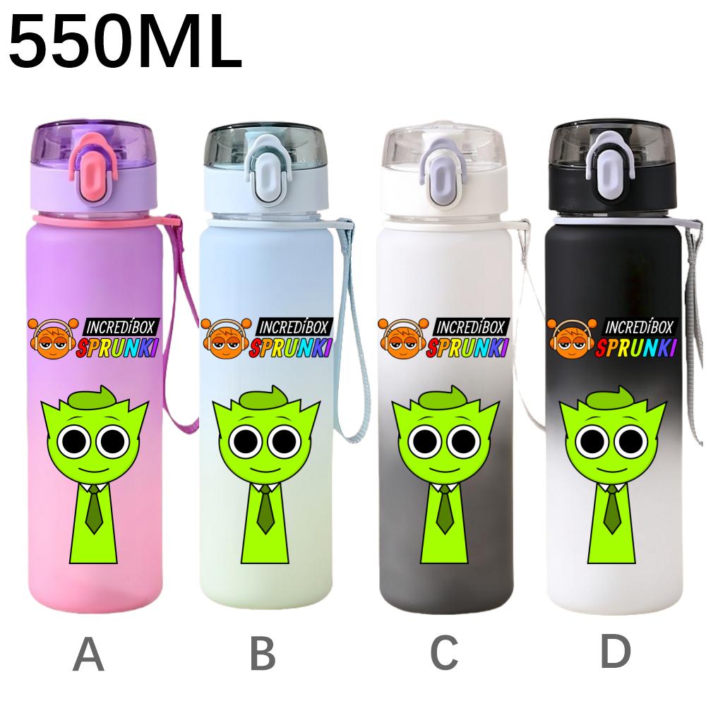 High Quality 550ml Game Sprunki Gradient Sports Water Bottle Cartoon Leak-proof Portable Drinking Bottles Outdoors Sports Fitness Water Cup