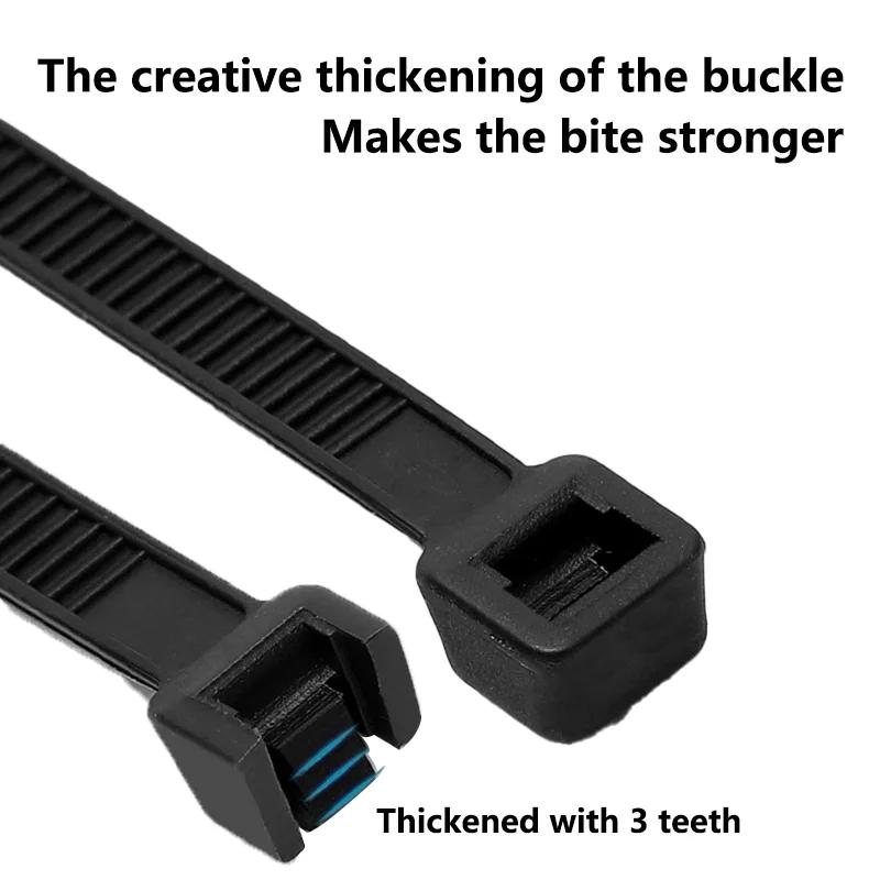 1000Pcs 5X300mm Self-locking Nylon Plastic Tie White/Black Cable Tie Fastening Ring 3X200mm Wraps Strap Zip Tie