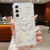 Золотистый чехол-кошелек с принтом бабочки для Samsung Galaxy S25 S24 S22 Ultra S23 S24 FE A56 A55 A35 A15 A16 5G TPU чехол для телефона