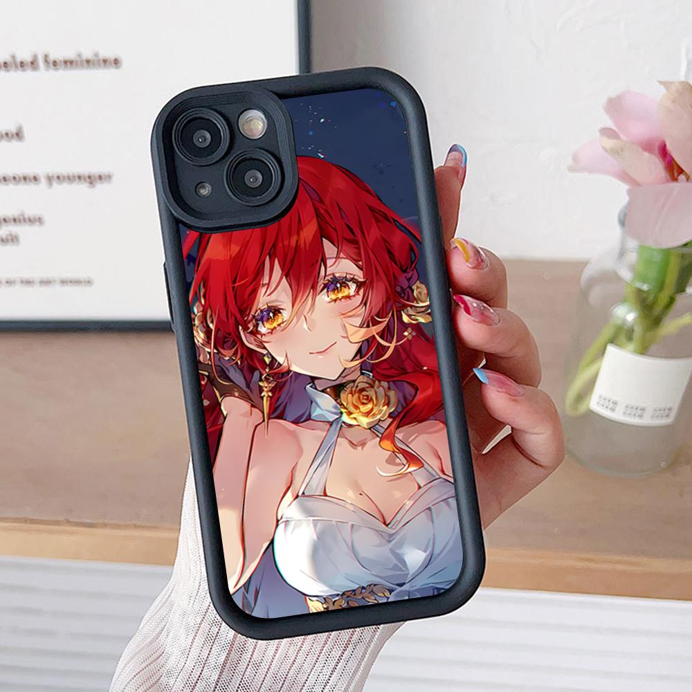 HSR Himeko Thicken TPU Mobile Phone Case for iPhone 17 16 15 14 13 12 11 Air Pro Max Plus Colorful Cover