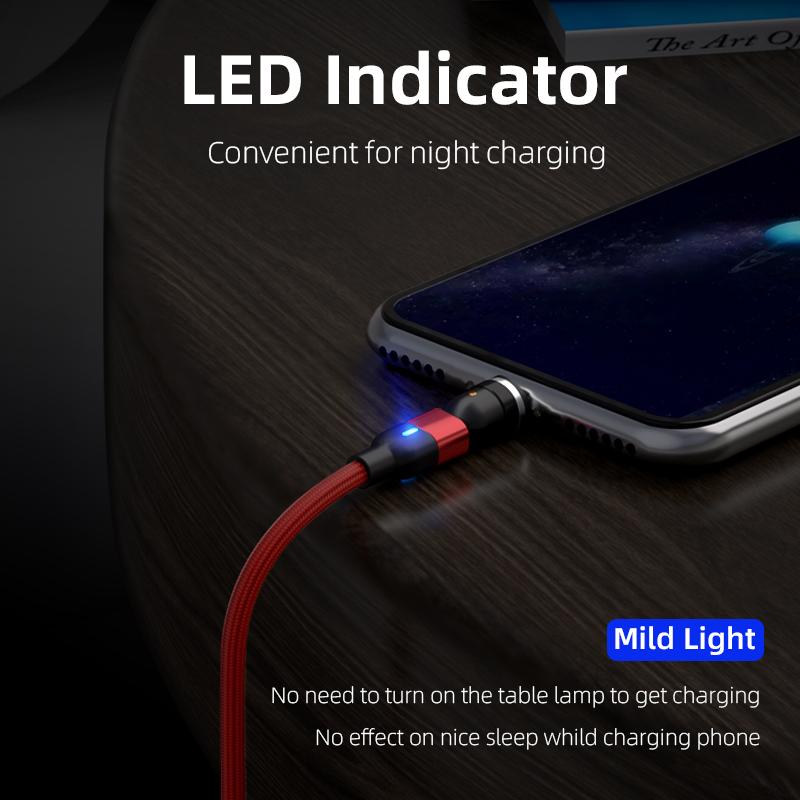 1 м 2 м 3 м Магнитный зарядный кабель Micro USB Type C телефонный зарядный кабель для Samsung Xiaomi USB шнур провод 540 градусов вращающийся
