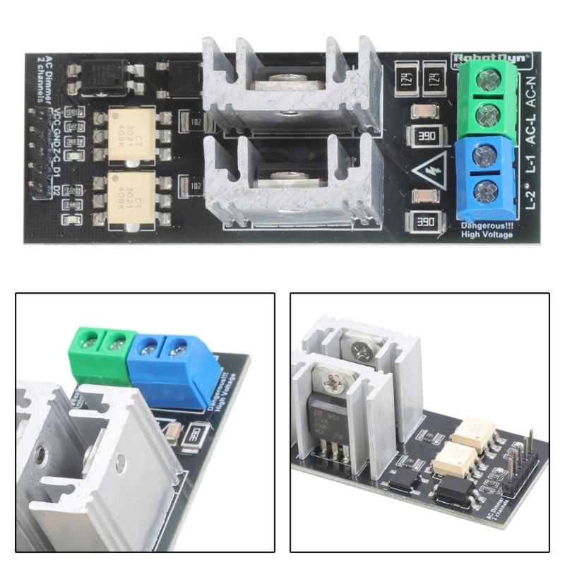 AC Lighting Control Light Dimmer Module 2Independent Channel Dimmer for PWM Control Projects AC50/60hz 220V/110V