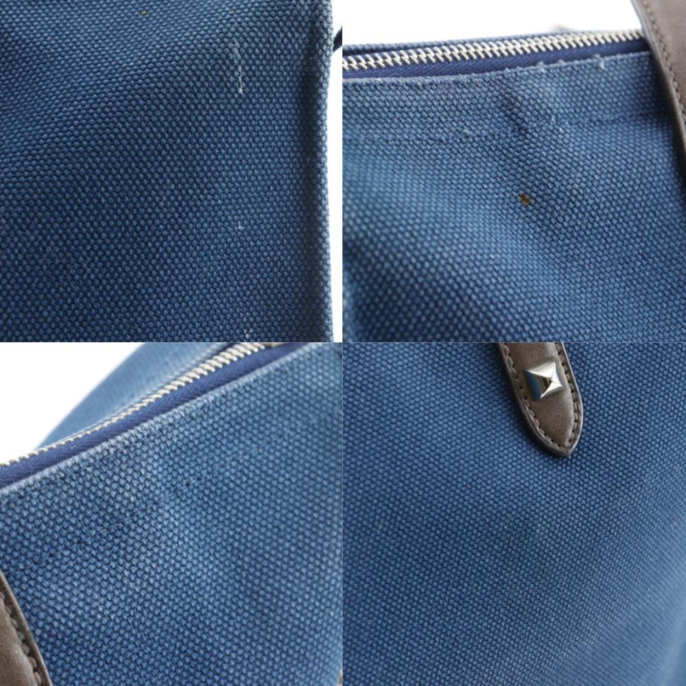 HERMES Kavasmira PM Handbag MedorHardware Navy blue canvas unisex Used