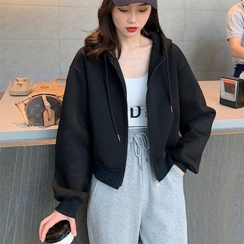 Короткая куртка, женский весенне-осенний свитер, женский однотонный кардиган с длинными рукавами, топы, бархатные женские топы