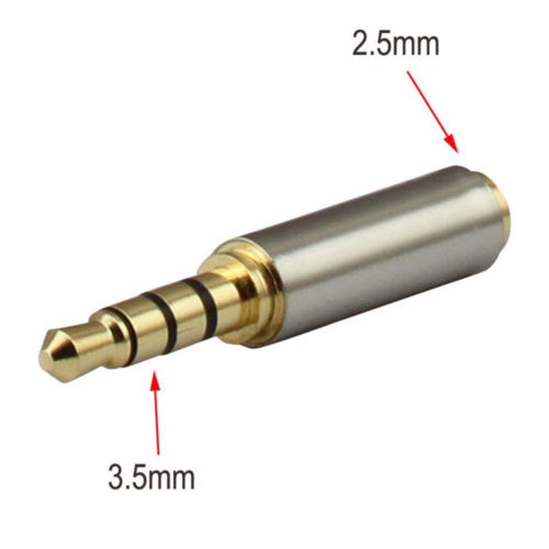 Gold 3.5mm Male To 2.5mm Female Stereo Audio Headphone Jack Adapter Converter