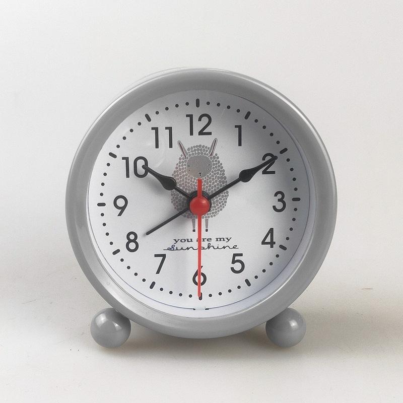 Мини детский будильник с подсветкой, прикроватные часы, круглые мультяшные часы, простые прикроватные часы