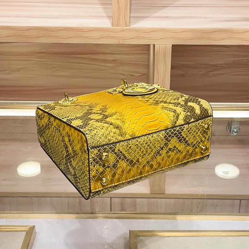 Genuine Python Print Leather Women's Shoulder Bag - 2025 Crossbody Fashion Handbag