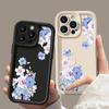 Простой синий цветочный принт противоударный матовый чехол для телефона TPU для iPhone 16 Pro 15 Pro Max 14 Plus 13 12 11 XR XS 8 7 защита объектива мягкая задняя крышка