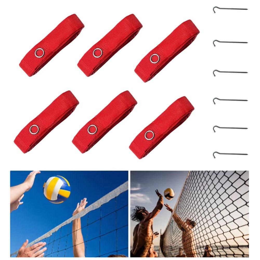 Red Lines Volleyball Court Marker Highly Visible Beach Volleyball Boundary Lines Sand Training