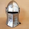 Medieval Knight Barbuta Helmet Mild Steel Barbuta Visored Warrior LARP Cosplay Halloween Silver Helmet