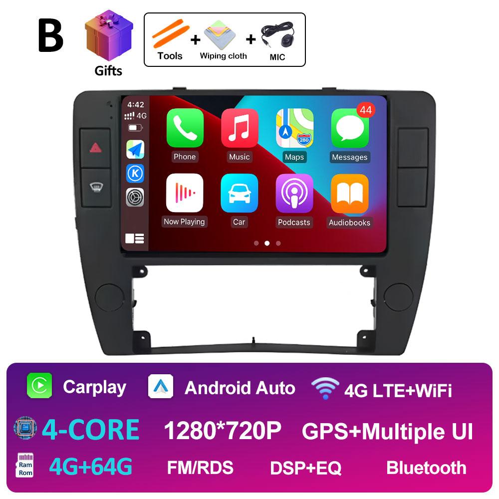 Беспроводная стереосистема Carplay DSP для Volkswagen Passat B5 2000 2001 2002 2003 2004 2005 Android 14 Вентилятор охлаждения Bluetooth Аксессуары