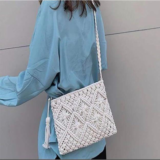 Женские сумки через плечо ручной работы в технике макраме для девочек
