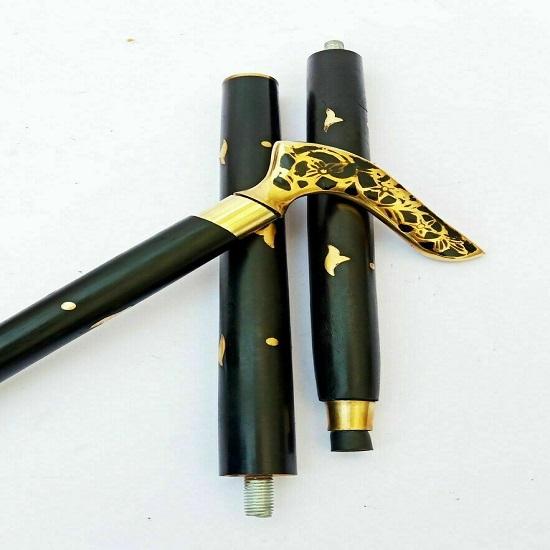 Рабочий стиль трость деревянная палка голова льва латунная ручка ручка винтажный подарок