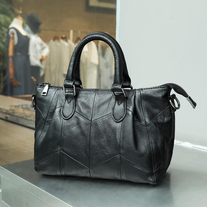 Genuine Leather Patchwork Ladies' Bag Commuter Bag Cowhide Single-shoulder Bag Versatile Handbag