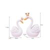 2Pcs Mini Couple Swan Figurines Collectible Tabletop Ornament Animal Sculpture for Shelf Living Room Centerpiece Office Desk