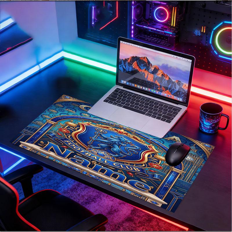 Custom Name Personalized Chelsea Football Club Pattern Mousepad, Laptop PC Desk Mat, Decorative Desk Mat for Home Keyboard Pad Gift