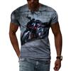 Fashion Men Motorcycle Graphic T Shirts Summer Casual Trend Printed Tees Personality Round Neck Oversized Short Sleeve Tops