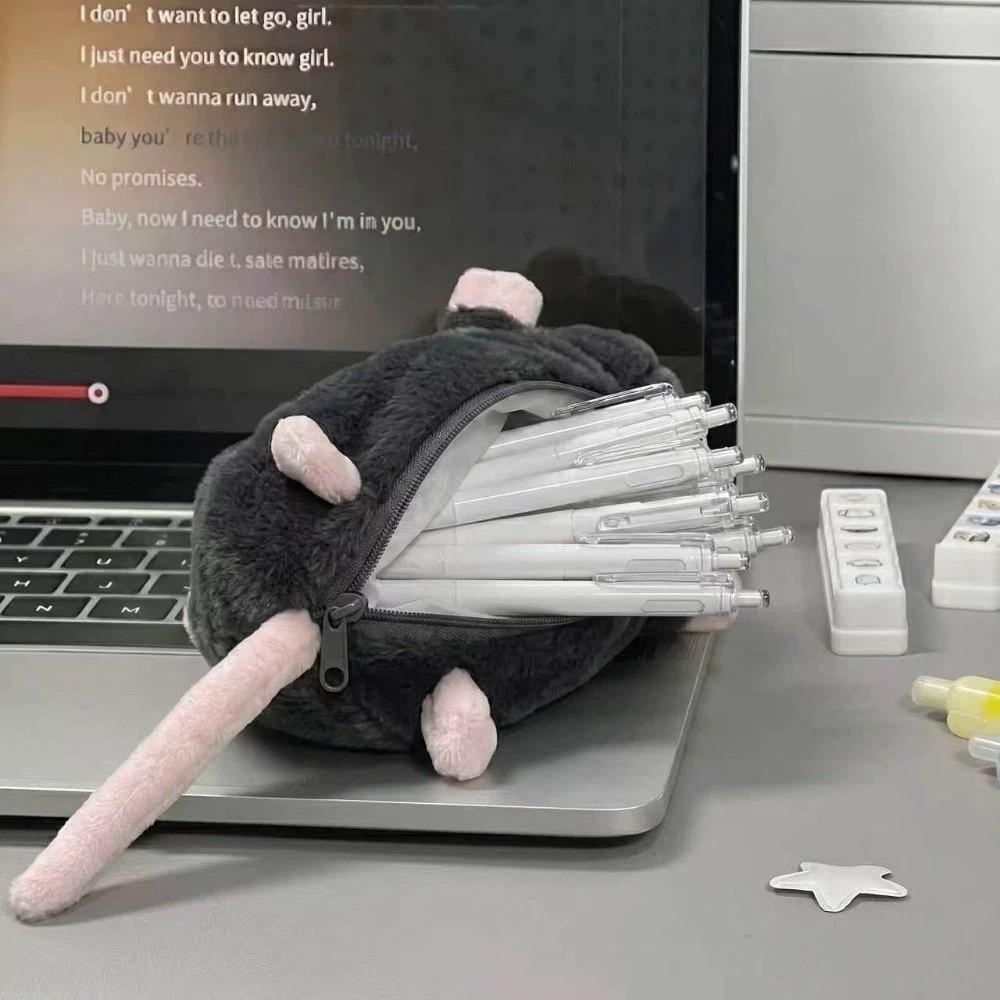 Large Capacity Flower Branch Rat Pencil Pouch Portable Stationery Pouch School Supplies