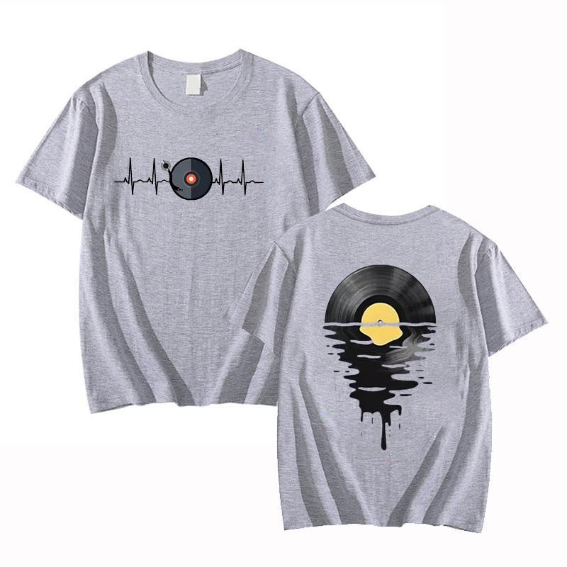 Футболки для любителей музыки для мужчин и женщин, DJ Music Gifts, одежда, принт с граммофонной пластинкой, забавная футболка, футболка для мужчин