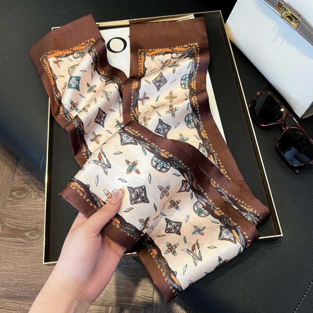 Spring and Autumn New Silk Scarf Korean Edition Fashion Matching Shirt Suit Professional Scarf Narrow Long Neck Neck Scarf
