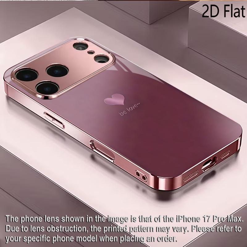 TBeLove 2DПлоская Для iPhone 17 18 16 15 14 13 12 11 Pro Max XS XR 8 7 Plus Чехол для телефона Ударопрочный Защитная задняя крышка