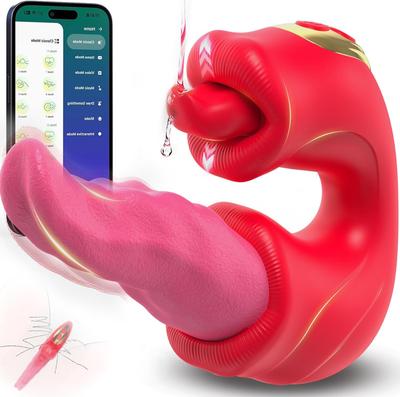 Вибратор Роза Секс-игрушки для Женщин Лизание Языком Маятниковый Вибратор Дилдо с 7 Лизаниями 9 Вибрациями Женский Стимулятор Точки G Клитора