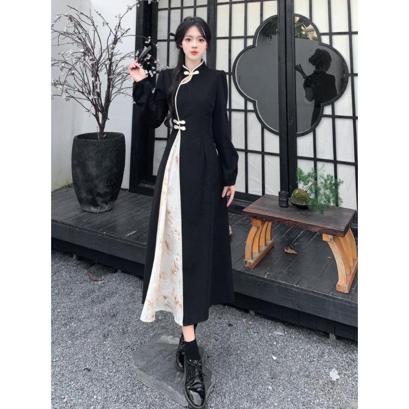 Chinese Style Retro Cheongsam Chinese Oversized Dress Long Qipao