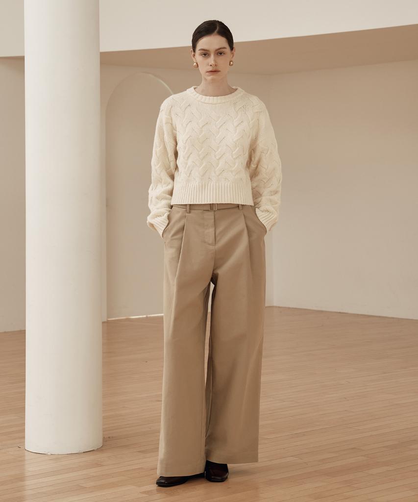 ZEROSTREET [2 Colors] Lezero Lattice Twist Sweater