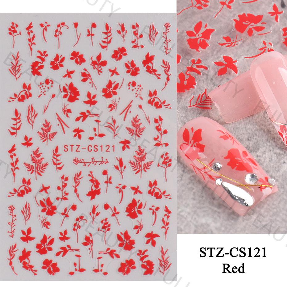 Летние цветочные и лиственные наклейки-водные слайдеры для дизайна ногтей в зеленом цвете